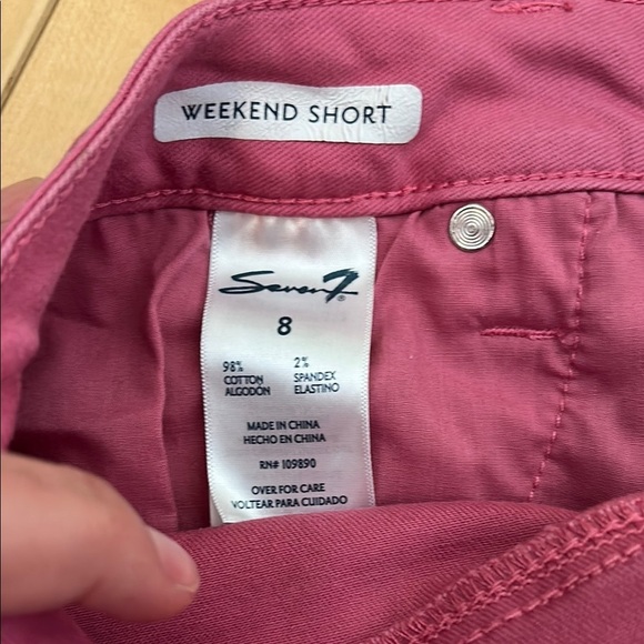 Seven Women's Pink Weekend Short Denim Shorts Size 8 - Picture 5 of 8
